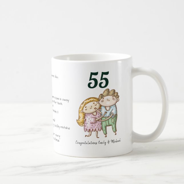 PERSONLIGEN 55-årsdagen för Bröllop Kaffemugg (Höger)