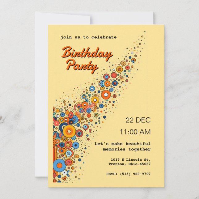 Personligen abstrakt, cirkelcentrerad inbjudningar (Framsida)