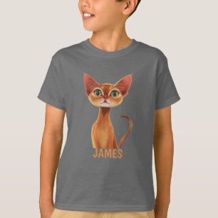Personligen Abyssinian Cat Orange T Shirt