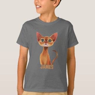 Personligen Abyssinian Cat Orange T Shirt