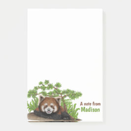 Personligen Adminstrerade Red Panda Kids Post-it Block