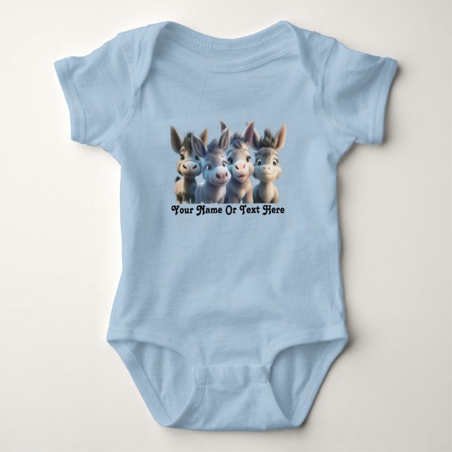 Personligen Adsible Baby Donkey Boskap T Shirt (Framsida)