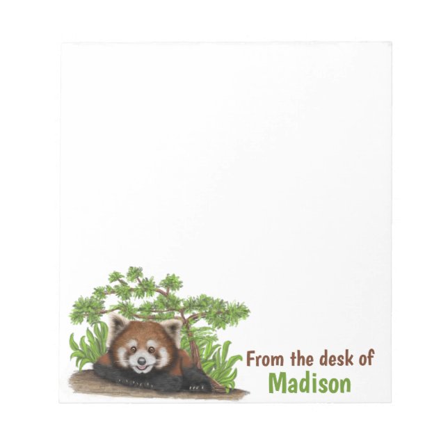 Personligen Adsible Red Panda Kids Anteckningsblock (Framsida)