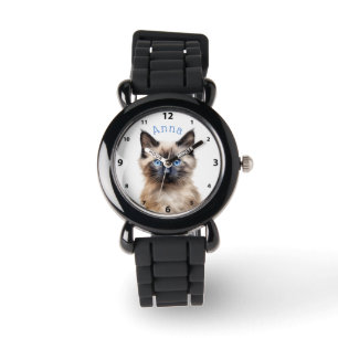 Personligen Adsible Siamese Kitten Armbandsur