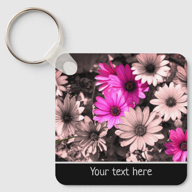 Personligen African Daisy Flowers Nyckelring (Framsida)