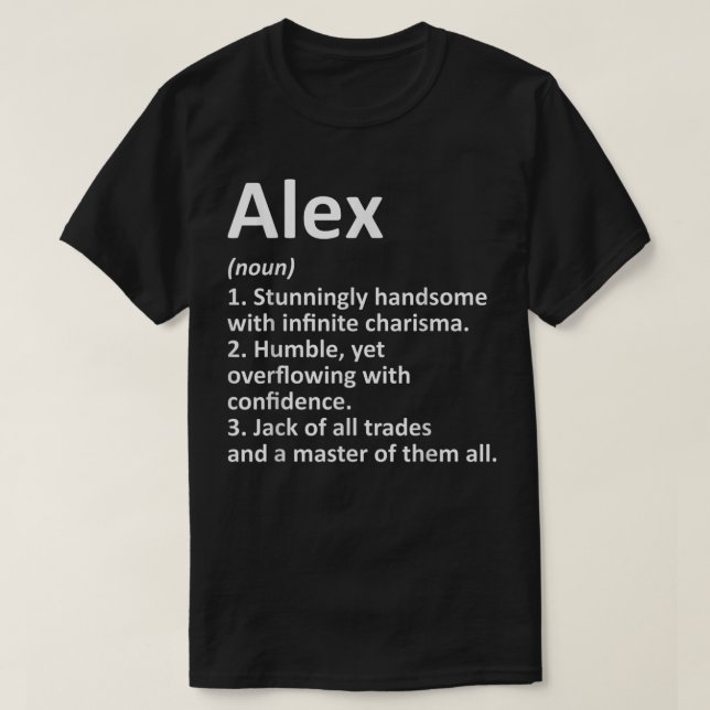 PERSONLIGEN ALEX Definition Namn Funny Birthday G T Shirt (Design framsida)
