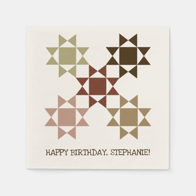 Personligen Amish Quilt Blocks Quilt Quilts Quilt  Pappersservett (Framsidan)