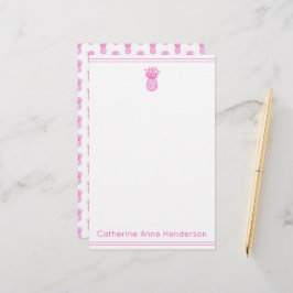 Personligen Ananas Rosa i Preppy Tropical Pineappl Brevpapper