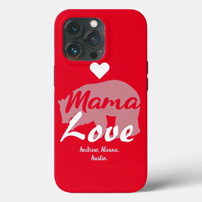 Personligen Anpassa mamma Bear Mamma Kid Namn (Baksida )