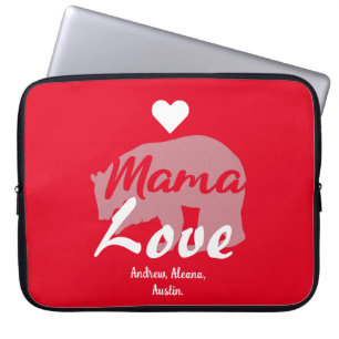 Personligen Anpassa mamma Bear Mamma Kid Namn Laptop Fodral