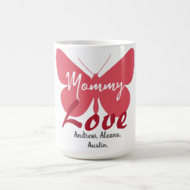 Personligen Anpassa mamma Butterfly Mamma Namn Kaffemugg