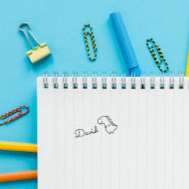 Personligen Anpassat namn för Cute Doodle Dinosaur Självfärgande Stämpel