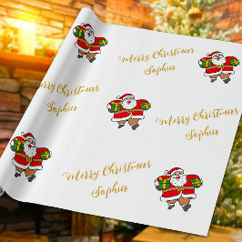 Personligen Anpassat namn för god jul-tomten Presentpapper
