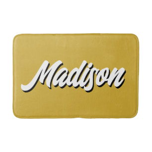 Personligen Anpassat namn för Retro Groovy College Badrumsmatta