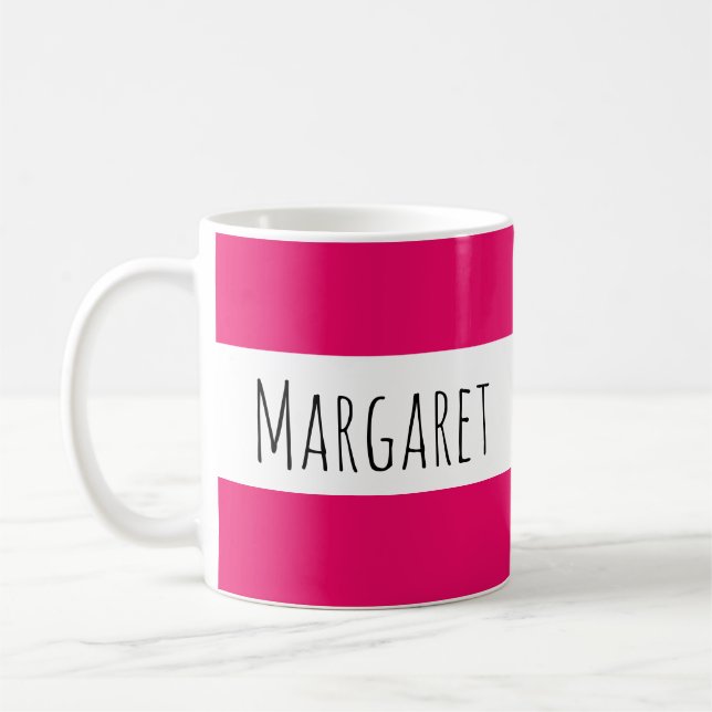 Personligen Anpassat namn för shock rosa Kaffemugg (Vänster)