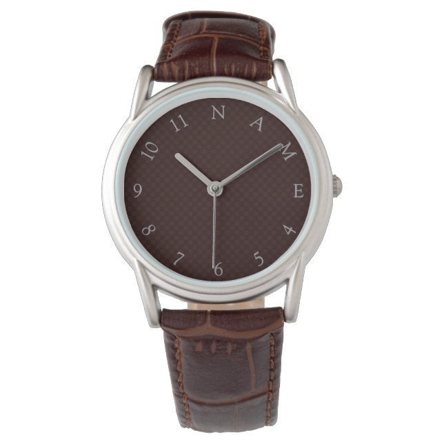 Personligen Anpassat namn Manar Brown Wrist Watch Armbandsur (Framsida)