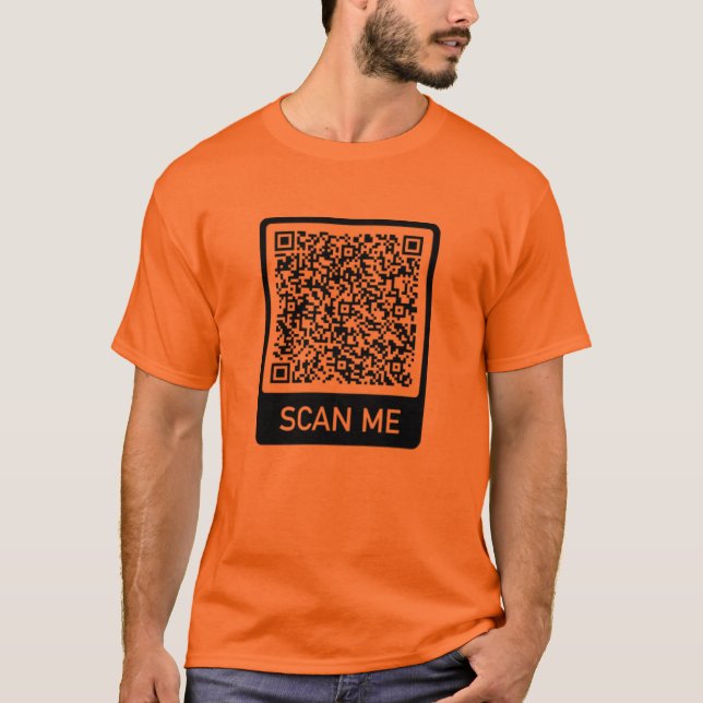 Personligen anpassningsbar QR Code Scan Info T-Shi T Shirt (Framsida)