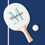 Personligen Aqua Monogram och Namn Pingisracket<br><div class="desc">Anpassningsbarna tryckte pingpongpaddel-personlig med ditt namn och monogram eller annan anpassningsbar. Klicka på Anpassa om du vill redigera typsnitt och färg eller lägga till egen text och bilder om du vill skapa en unik gåva av ett slag.</div>