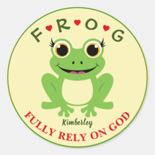 Personligen är helt beroende av guds flicka Frog Runt Klistermärke