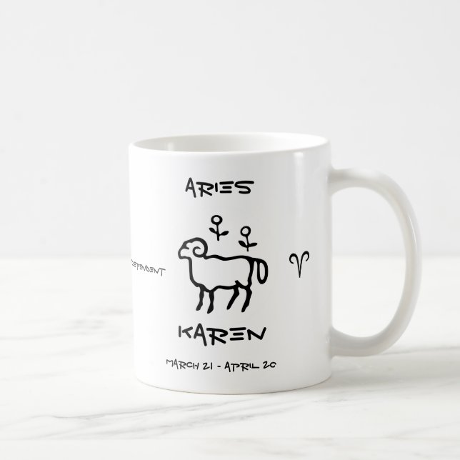 Personligen Aries Kaffemugg (Höger)