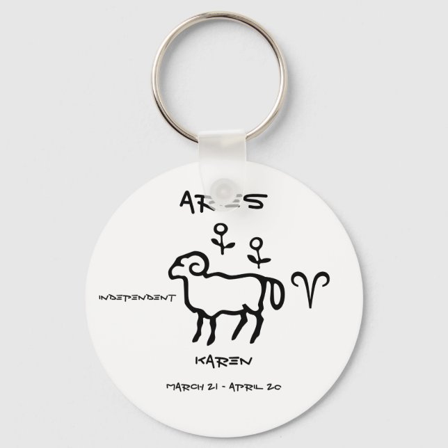 Personligen Aries Nyckelring (Framsida)