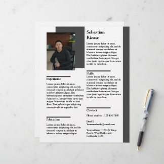Personligen återupptas med fotomall brevhuvud