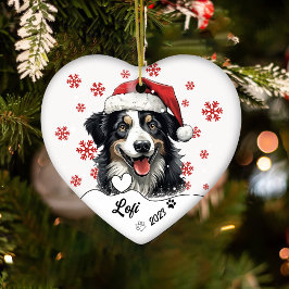 Personligen Australian shepherd Hund i jul Julgransprydnad Keramik