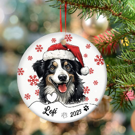 Personligen Australian shepherd Hund i jul Julgransprydnad Keramik