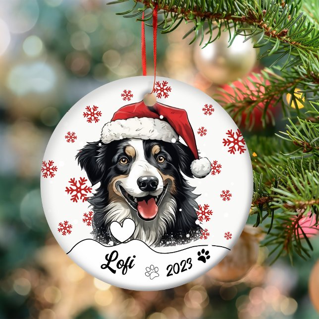 Personligen Australian shepherd Hund i jul Julgransprydnad Keramik (Skapare uppladdad)