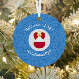 Personligen Austrian Angel Hanukkah Flagga Julgransdekoration