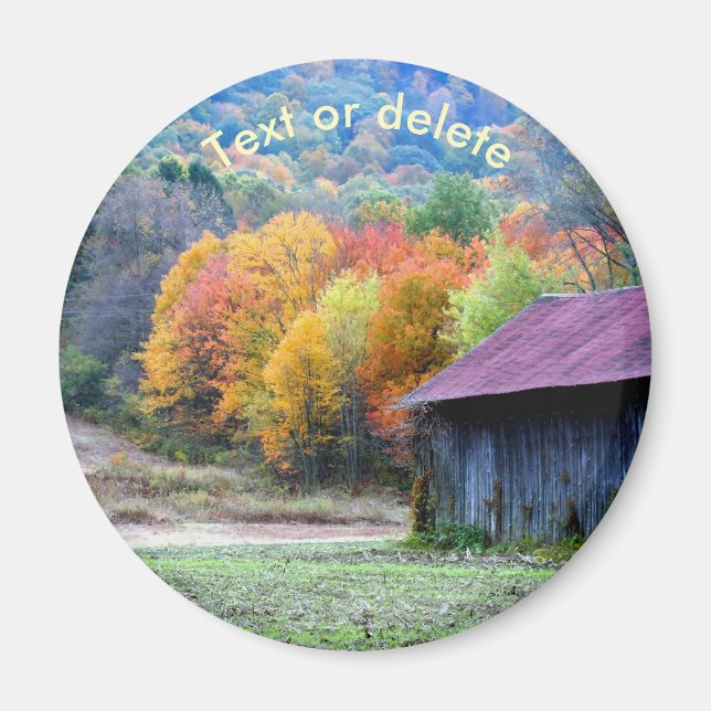 Personligen Autumn Farm Tobacco Barn Nature Magnet (Framsidan)