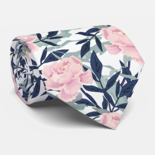 Personligen av blommor från Peonies rosa ros Slips