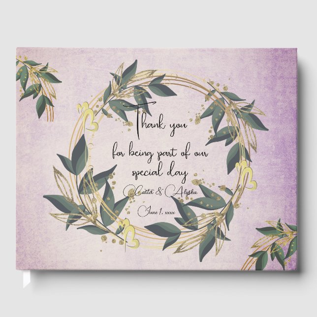 Personligen av havandeutandningsluften i bröllop G Gästböcker (Framsida)