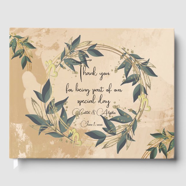 Personligen av havandeutandningsluften i bröllop G Gästböcker (Framsida)