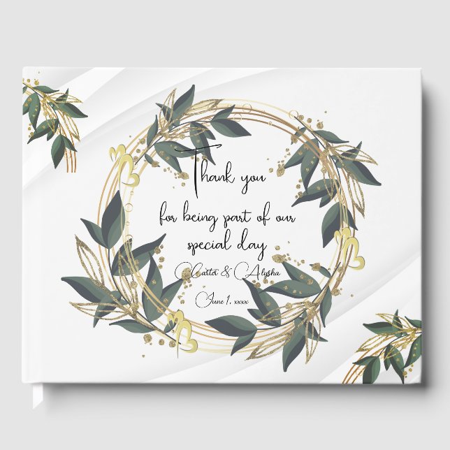 Personligen av havandeutandningsluften i bröllop G Gästböcker (Framsida)