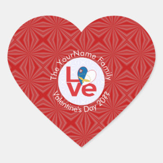 Personligen Azorerna Red KÄRLEK Flagga Hjärtformat Klistermärke