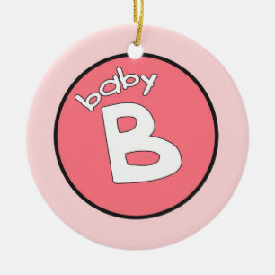 Personligen "Baby B" för Många Julgransprydnad Keramik