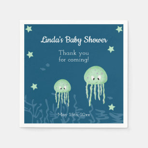 Personligen Baby Shower för Cute Jellyfish Neutral Pappersservett