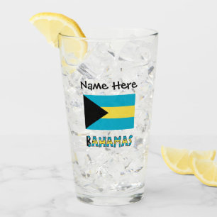 Personligen Bahamas och Bahamian Flagga Glaskopp