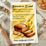 Personligen Banana Bread Recipe Kökshandduk<br><div class="desc">Tillsätt ett utsökt och personligt tryck i köket med den här personligen för Banana Bread Recipe-handduken. Med det klassiska bananbrödsreceptet är denna handduk perfekt för bagare och bananbröd älskare. Anpassa med ditt namn eller meddelande,  skapar det till en unik och praktisk gåva till alla tillfälle.</div>