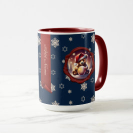 Personligen Banner Blue i julaftdy Snowball Mugg