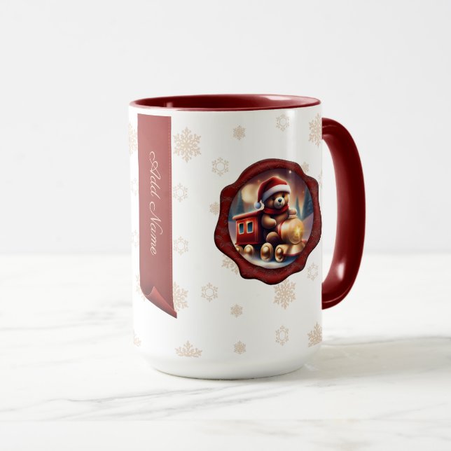 Personligen Banner White, Teddy Tåg Mugg (Framsida höger)