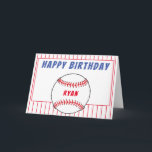 Personligen Baseball Birthday Kids Kort<br><div class="desc">För barn för hälsningskort för basket. Den här personligens hälsningskort för baseboll har en Grattis på födelsedagen önskan, namn i baseball boll och rött rand på vitt. Anpassa kortet med ditt namn. Inuti kortet finns ett annat boll och rand. Programmet färg är rött, blått och vitt. Underbart hälsningskort för ett...</div>