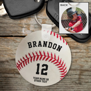 Personligen Baseball Player Namn Number Photo Nyckelring