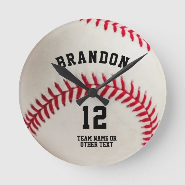 Personligen Baseball Player Namn nummer Rund Klocka (Framsida)