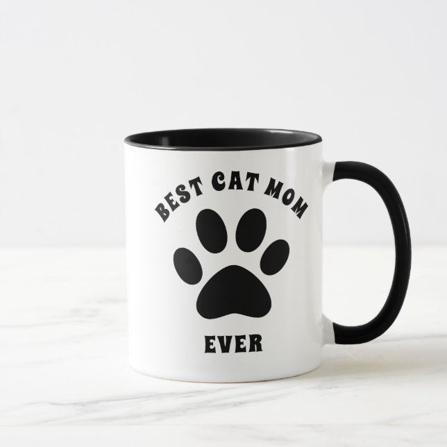 Personligen Bästa Kat Mamma någonsin Anpassningsba Mugg (Höger)