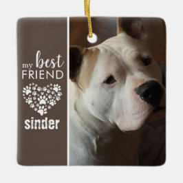 Personligen Bästa vän-Hund-fotokopia Julgransprydnad Keramik