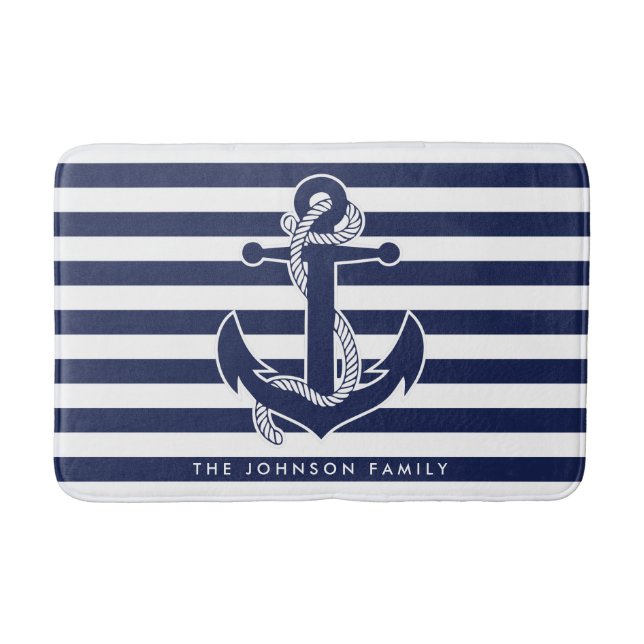Personligen Bath Mat för Nautical Thned Gifts Badrumsmatta (Framsidan)