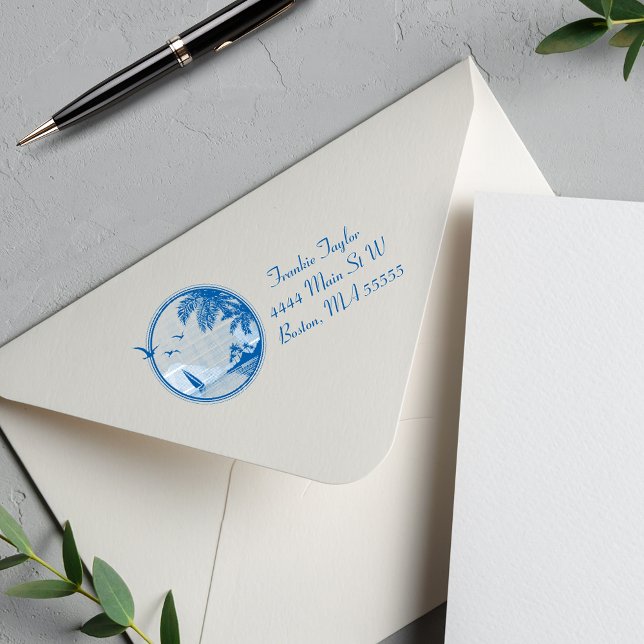 Personligen Beach Scene Självfärgande Stämpel (Skapare uppladdad)