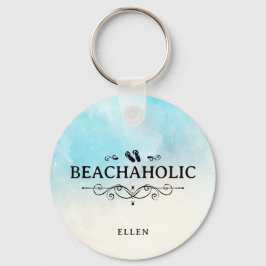 Personligen Beachahoholland Watercolor Beach Nyckelring